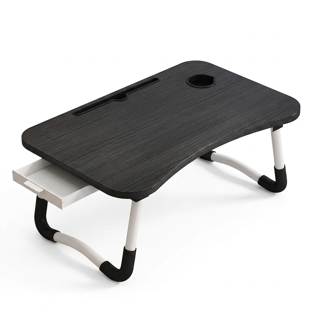 Foldable Bed Table with Drawer